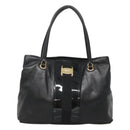 Salvatore Ferragamo Vera Tote Bag Leather Black Gold Auth bs26608-13