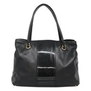 Salvatore Ferragamo Vera Tote Bag Leather Black Gold Auth bs26608-2