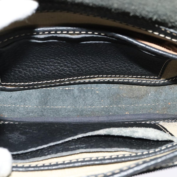 CELINE Shoulder Bag Leather Black Gold Auth bs26612