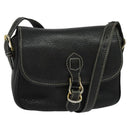 CELINE Shoulder Bag Leather Black Gold Auth bs26612-1