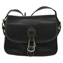 CELINE Shoulder Bag Leather Black Gold Auth bs26612-2