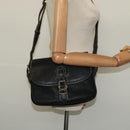 CELINE Shoulder Bag Leather Black Gold Auth bs26612-23
