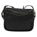 CELINE Shoulder Bag Leather Black Gold Auth bs26612-3