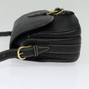 CELINE Shoulder Bag Leather Black Gold Auth bs26612-4