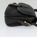 CELINE Shoulder Bag Leather Black Gold Auth bs26612-5