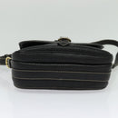 CELINE Shoulder Bag Leather Black Gold Auth bs26612-9
