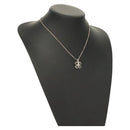 CHANEL Clover Necklace metal Silver CC Auth bs26614-1