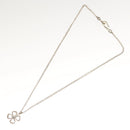 CHANEL Clover Necklace metal Silver CC Auth bs26614-10