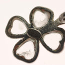 CHANEL Clover Necklace metal Silver CC Auth bs26614-12