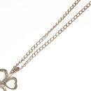 CHANEL Clover Necklace metal Silver CC Auth bs26614-13