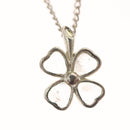 CHANEL Clover Necklace metal Silver CC Auth bs26614-3