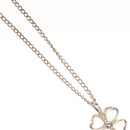 CHANEL Clover Necklace metal Silver CC Auth bs26614-4