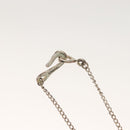 CHANEL Clover Necklace metal Silver CC Auth bs26614-8