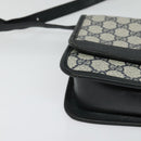 GUCCI GG Supreme Sherry Line Shoulder Bag PVC Navy Gold Auth bs26615-9