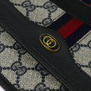 GUCCI GG Supreme Sherry Line Shoulder Bag PVC Navy Gold Auth bs26615-17
