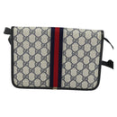 GUCCI GG Supreme Sherry Line Shoulder Bag PVC Navy Gold Auth bs26615-2