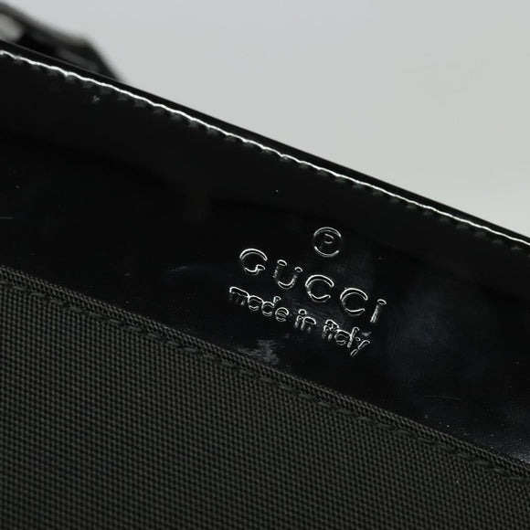 GUCCI Tote Bag Nylon Enamel Black Silver 002 1039 Auth bs26622