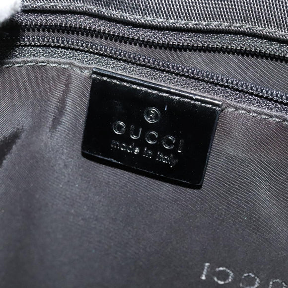 GUCCI Tote Bag Nylon Enamel Black Silver 002 1039 Auth bs26622