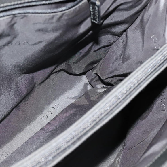 GUCCI Tote Bag Nylon Enamel Black Silver 002 1039 Auth bs26622