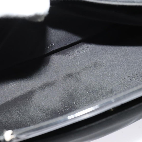 GUCCI Tote Bag Nylon Enamel Black Silver 002 1039 Auth bs26622