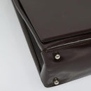 GUCCI Shoulder Bag Patent leather Brown Silver 002 2046 0433 Auth bs26623-10