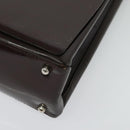 GUCCI Shoulder Bag Patent leather Brown Silver 002 2046 0433 Auth bs26623-15