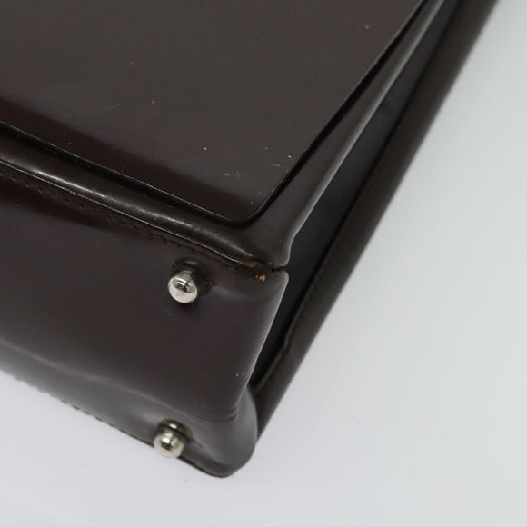 GUCCI Shoulder Bag Patent leather Brown Silver 002 2046 0433 Auth bs26623