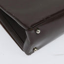 GUCCI Shoulder Bag Patent leather Brown Silver 002 2046 0433 Auth bs26623-11