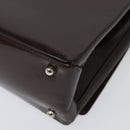 GUCCI Shoulder Bag Patent leather Brown Silver 002 2046 0433 Auth bs26623-16