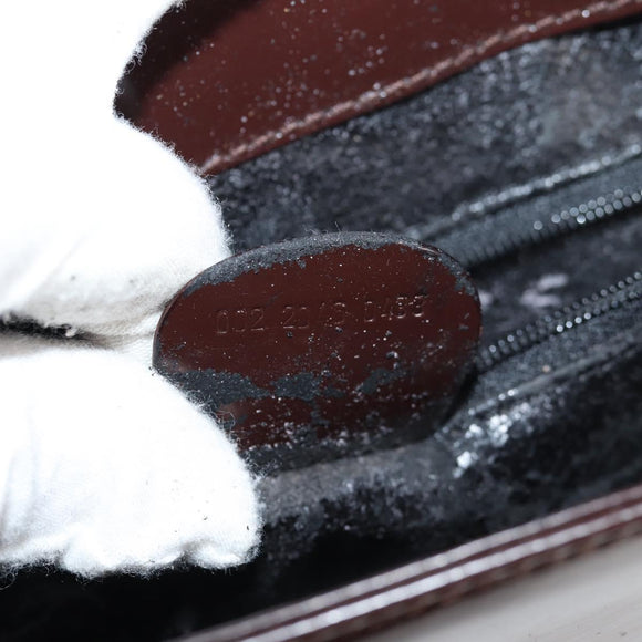 GUCCI Shoulder Bag Patent leather Brown Silver 002 2046 0433 Auth bs26623