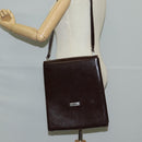 GUCCI Shoulder Bag Patent leather Brown Silver 002 2046 0433 Auth bs26623-25