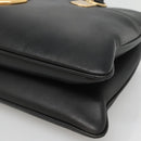 GUCCI GG Marmont Ally Hand Bag Leather Black Gold 550130 Auth bs26625-9