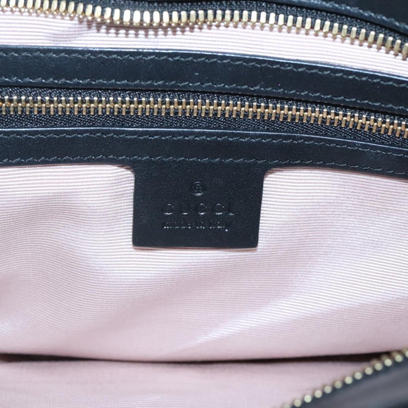 GUCCI GG Marmont Ally Hand Bag Leather Black Gold 550130 Auth bs26625