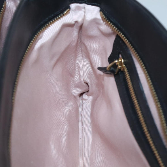 GUCCI GG Marmont Ally Hand Bag Leather Black Gold 550130 Auth bs26625