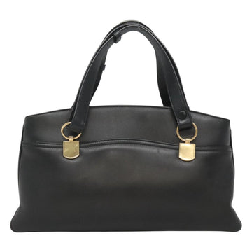 GUCCI GG Marmont Ally Hand Bag Leather Black Gold 550130 Auth bs26625 - 0