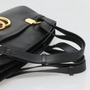 GUCCI GG Marmont Ally Hand Bag Leather Black Gold 550130 Auth bs26625-7