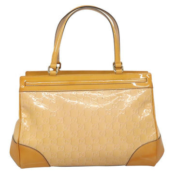 GUCCI GG Canvas Hand Bag Enamel Yellow Gold 257612 Auth bs26632 - 0
