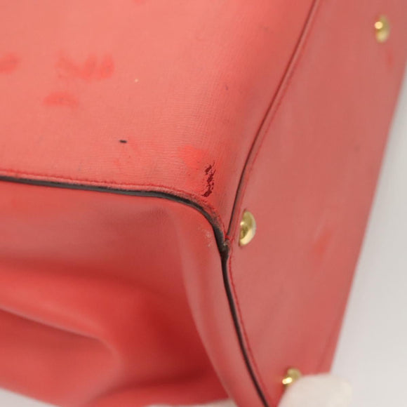 FENDI To joule Hand Bag Leather Pink Gold Auth bs26640