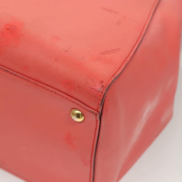 FENDI To joule Hand Bag Leather Pink Gold Auth bs26640