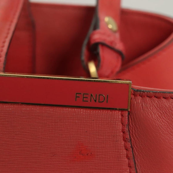 FENDI To joule Hand Bag Leather Pink Gold Auth bs26640