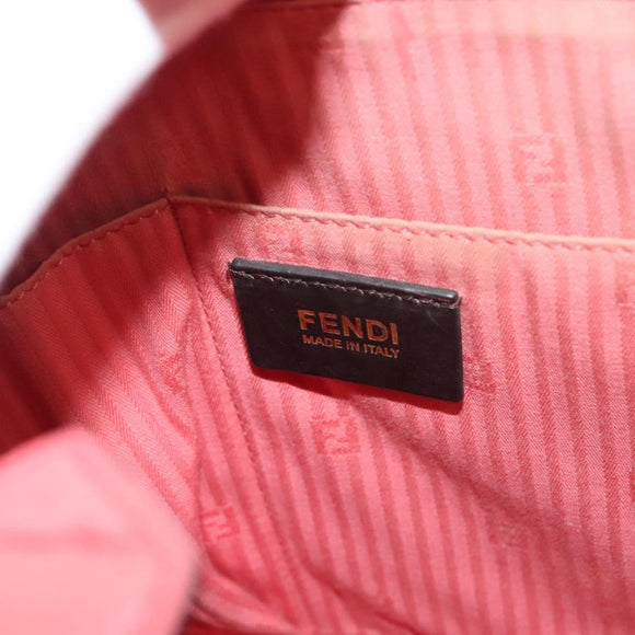 FENDI To joule Hand Bag Leather Pink Gold Auth bs26640
