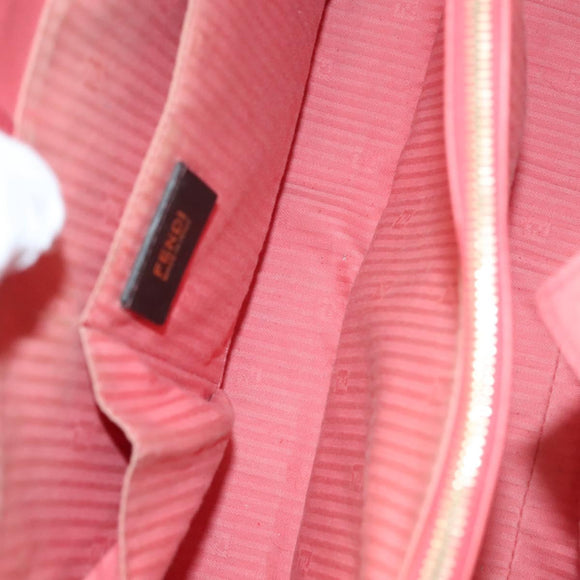 FENDI To joule Hand Bag Leather Pink Gold Auth bs26640