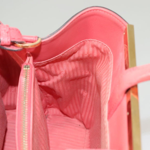 FENDI To joule Hand Bag Leather Pink Gold Auth bs26640