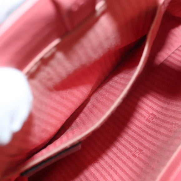 FENDI To joule Hand Bag Leather Pink Gold Auth bs26640