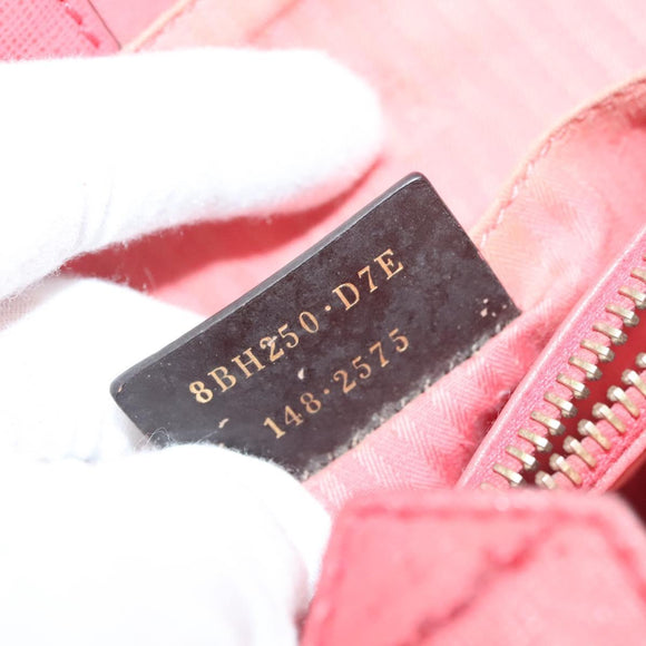 FENDI To joule Hand Bag Leather Pink Gold Auth bs26640