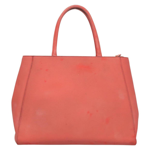 FENDI To joule Hand Bag Leather Pink Gold Auth bs26640