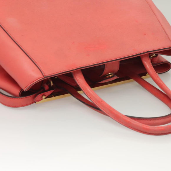 FENDI To joule Hand Bag Leather Pink Gold Auth bs26640