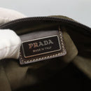 PRADA Shoulder Bag Nylon Khaki Silver Auth bs26652-19