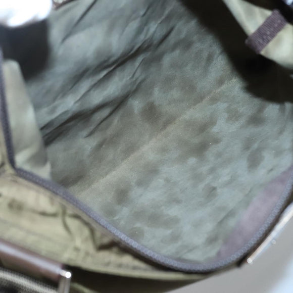 PRADA Shoulder Bag Nylon Khaki Silver Auth bs26652