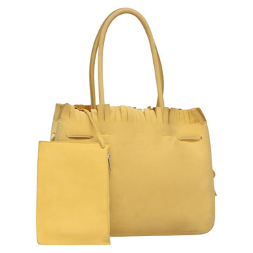 Salvatore Ferragamo Tote Bag Suede Yellow Auth bs26661